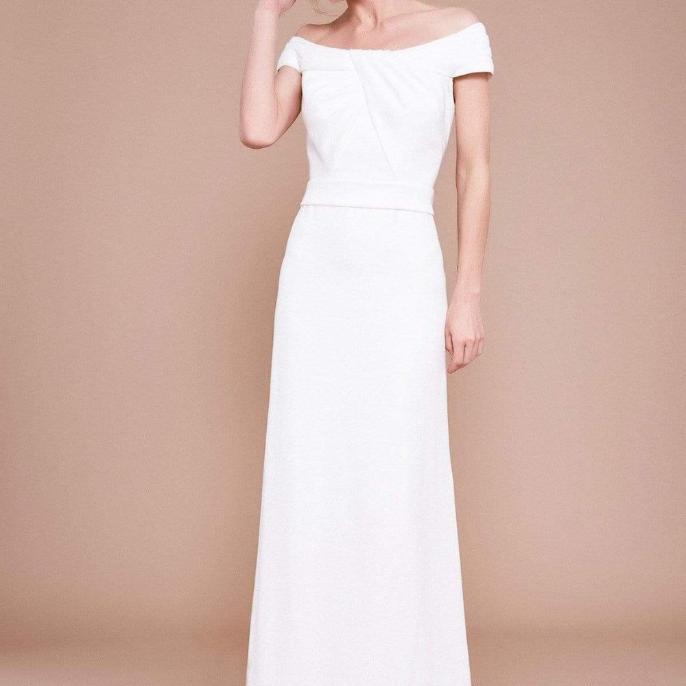 Tadashi Shoji - Busoni Off-The-Shoulder Crepe Gown ALG19544LBR